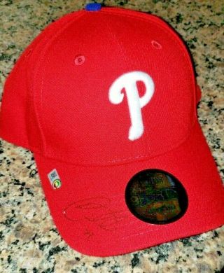 Era 9forty Phillies Signed Holographed Cap Nick Pavetta