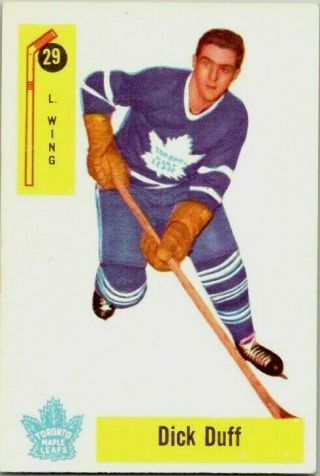 1958 - 59 Parkhurst Dick Duff 29 Exmint Vintage Hockey Card