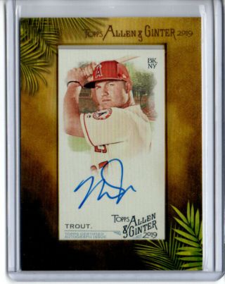 2019 Allen & Ginter Mike Trout Mini Framed Autograph Version Card