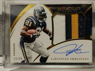 Ladainian Tomlinson 2015 Immaculate Patch Auto 19/25 Sp.  Blue Ink Sig