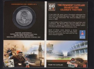 Bernie Kosar 1946 - 2006 Cleveland Browns 60th Anniversary Commemorative Coin 4/4