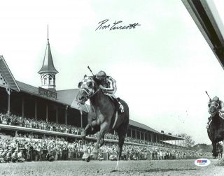 Ron Turcotte 1973 Kentucky Derby Secretariat Signed 11x14 B&w Photo Psa/dna