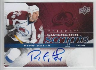 2008 - 09 Ud Trilogy Ryan Smyth Auto Superstar Scripts Ss - Rs Autograph Avalanche