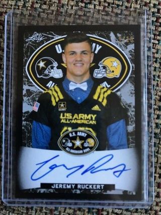 Jeremy Ruckert Ohio State 2018 Leaf Army All - American Black Tour Auto 2/15