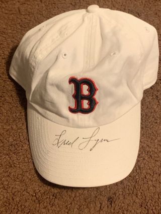 Fred Lynn Autograph Signed Mlb Baseball Red Sox Hat Adjustable Cap