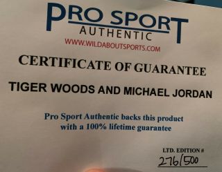 Tiger Woods Michael Jordan Autographed Limited Print.  18X24 Framed 2