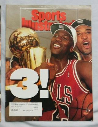 1993 Sports Illustrated Michael Jordan Bulls 3 Peat Nba Final Champs