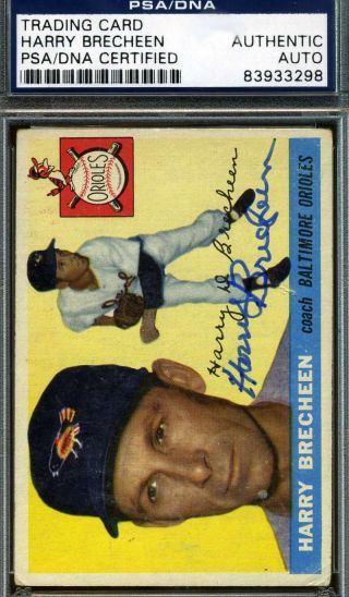 Harry Brecheen 1955 Topps Hand Signed Psa/dna Hand Authentic Autograph