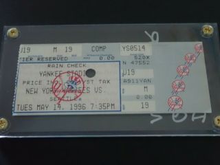 May 14,  1996 Dwight Gooden No Hitter At Yankee Stadium Ticket Stub