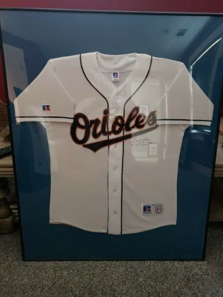 Brooks Robinson Autographed Jersey Framed 32.  5 X 40.  5 Inches With Coa1995