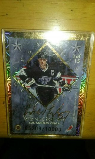 1994 - 95 Leaf Gold Stars 1 Wayne Gretzky/sergei Federov Autographed 06209/10,  000