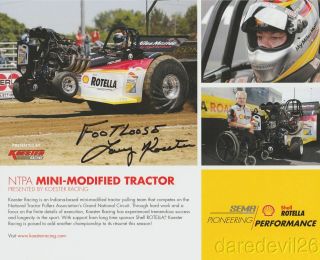 2016 Larry Koester Signed Shell Sema Show Promo Ntpa Tractor Pull Postcard