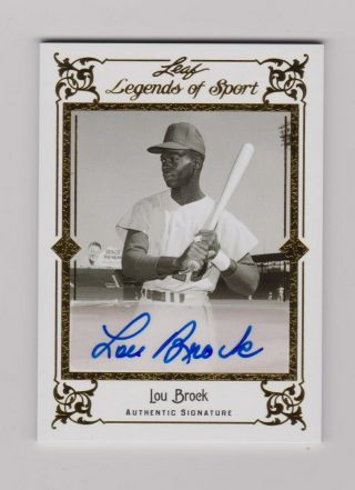 2012 Leaf Legends Of Sports - Lou Broek 1/5 Authentic Signature Card