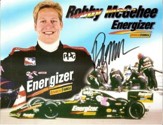 1999 Robby Mcgehee Signed Indianapolis 500 Hero Photo Card Indy Car Oldsmobile