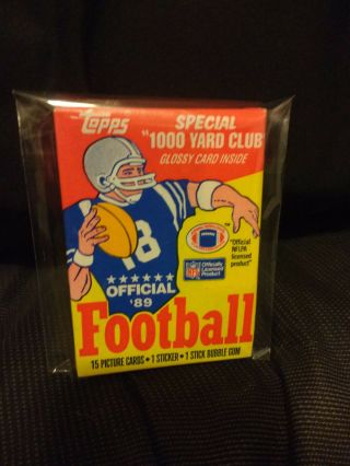 1989 Topps Nfl Football Wax Pack 15 Picture Cards 1 Sticker 1 Stick Gum