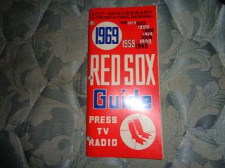 1969 Boston Red Sox Media Guide Program Yaz Press Book Baseball Yearbook Ad