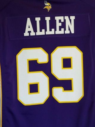 Authentic Nike Purple NFL Minnesota Vikings Jared Allen 69 Jersey GUC - XL 8