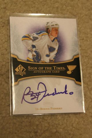 07 - 08 Sp Authentic Sign Of The Times Bernie Federko Auto On Card Hall Of Fame