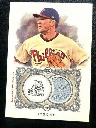 2019 Topps Allen And Ginter Jersey Non Auto Rhys Hoskins Phillies