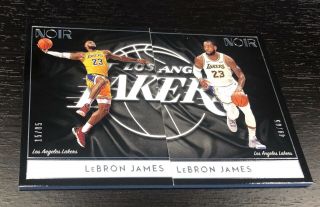 (2) /85 Lebron James 2018 - 19 Panini Noir Basketball Lakers Home & Away Set