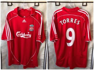 Liverpool 2006/08 Home Soccer Jersey Xl Fernando Torres Adidas