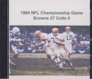 1964 Nfl Championship Game Cleveland Browns Beat The Baltimore Colts On Cd