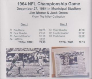 1964 NFL Championship Game Cleveland Browns beat the Baltimore Colts on CD 2