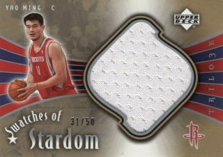 2005 - 06 Upper Deck Trilogy Swatches Of Stardom Card Ym Yao Ming Jersey 31/50