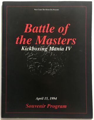 Battle Of The Masters Kickboxing Mania 4 Onsite Program Boxing Iv