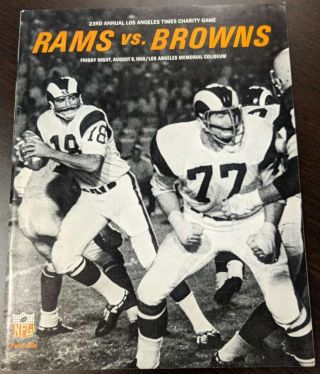 1968 Nfl Program Charity Game Aug 9 Los Angeles Rams Cleveland Browns Ex 51249