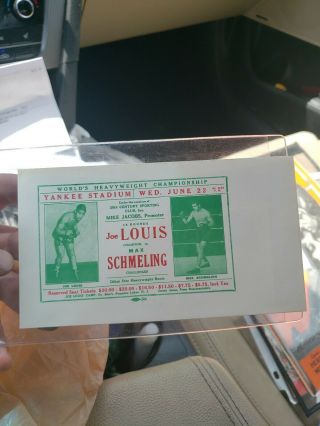 Vintage 1938 Boxing Joe Louis Vs.  Max Schmeling Envelope.