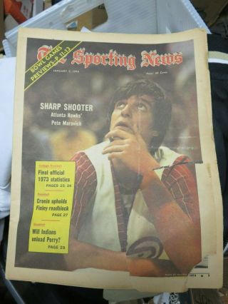 The Sporting News January 5,  1974 (atlanta Hawks 