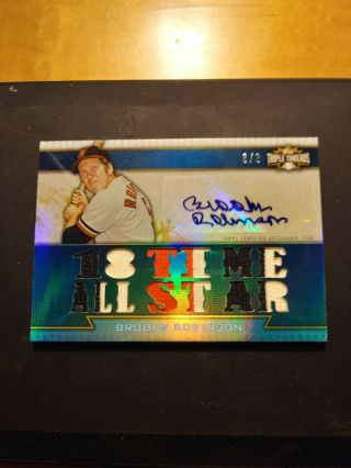 Brooks Robinson Autograph And Game - Relics.  2011 Topps Triple Threads 3/3