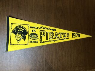 Vtg 1979 Pittsburgh Pirates World Series Mlb Baseball Pennant 30”