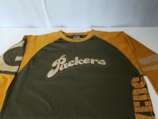 Vtg Rare Xl Green Bay Packers No Huddle Throwback Nfl Long Sleeve Sweatshirt