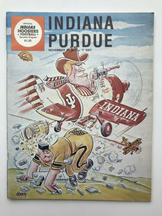 Purdue Vs.  Indiana Football 1979 Program Big Ten Old Oaken Bucket Boilermakers