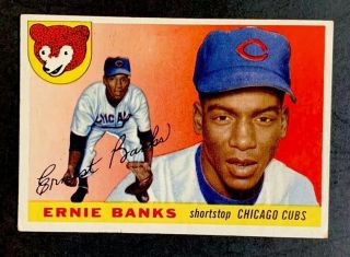1955 Topps Ernie Banks Chicago Cubs 28 Baseball Card