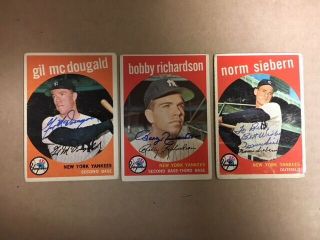Bobby Richardson Ny Yankees Signed 1959 Topps Card With