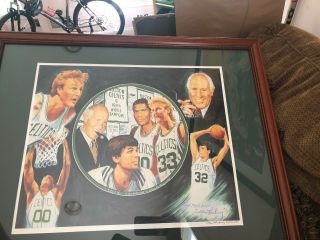 Larry Bird Ap Allen Hackney Autograph Signed Lithograph Le Large Celtics Gift
