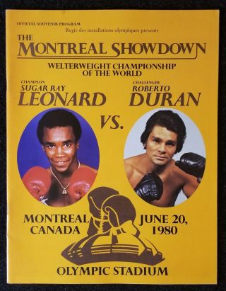 Sugar Ray Leonard Roberto Duran Fight Program June 20 1980 Montreal