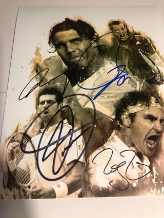 Big 4 Roger Federer Rafael Nadal Novak Djokovic Andy Murray Signed 8x10 Photo