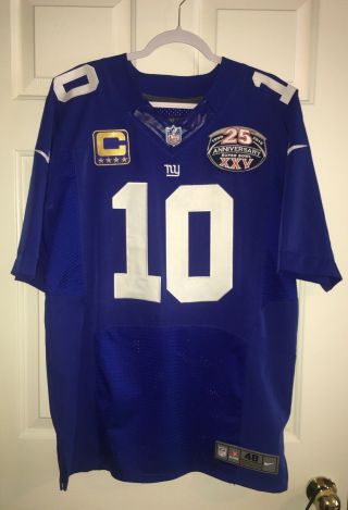 Eli Manning York Giants Nike Nfl Jersey Bowl Anniversary Captain Patch