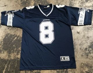 Troy Aikman Dallas Cowboys Nfl Starter Football Jersey Vintage 1995 Size 46 M