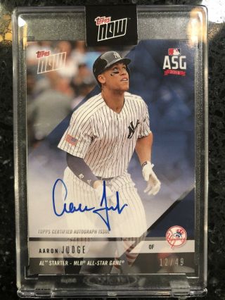 2018 Topps Now Aaron Judge 12/49 As - 16b All - Star Game Auto Asg Yankees