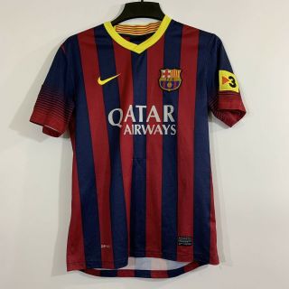 Nike Dri - Fit Fc Barcelona Fcb Qatar Messi Soccer Jersey Mens Size Small
