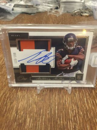 2018 Panini One Anthony Miller Rookie Dual Patch Auto 115/199 Chicago Bears Rc