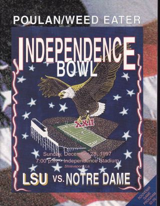 Lsu Vs Notre Dame 1997 Independence Bowl College Football Program