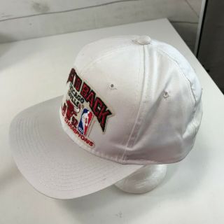 Chicago Bulls Back To Back 91 92 Champions Sports Specialties White Cap Hat MJ 3