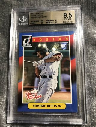 2014 Donruss The Rookies Rc Red Sox Mookie Betts Bgs 9.  5 Gem