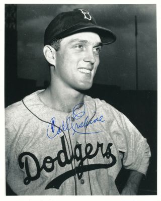 Carl Erskine Autograph 8x10 Photo Brooklyn Dodgers 5 W.  S 2 No Hitters 122 Wins